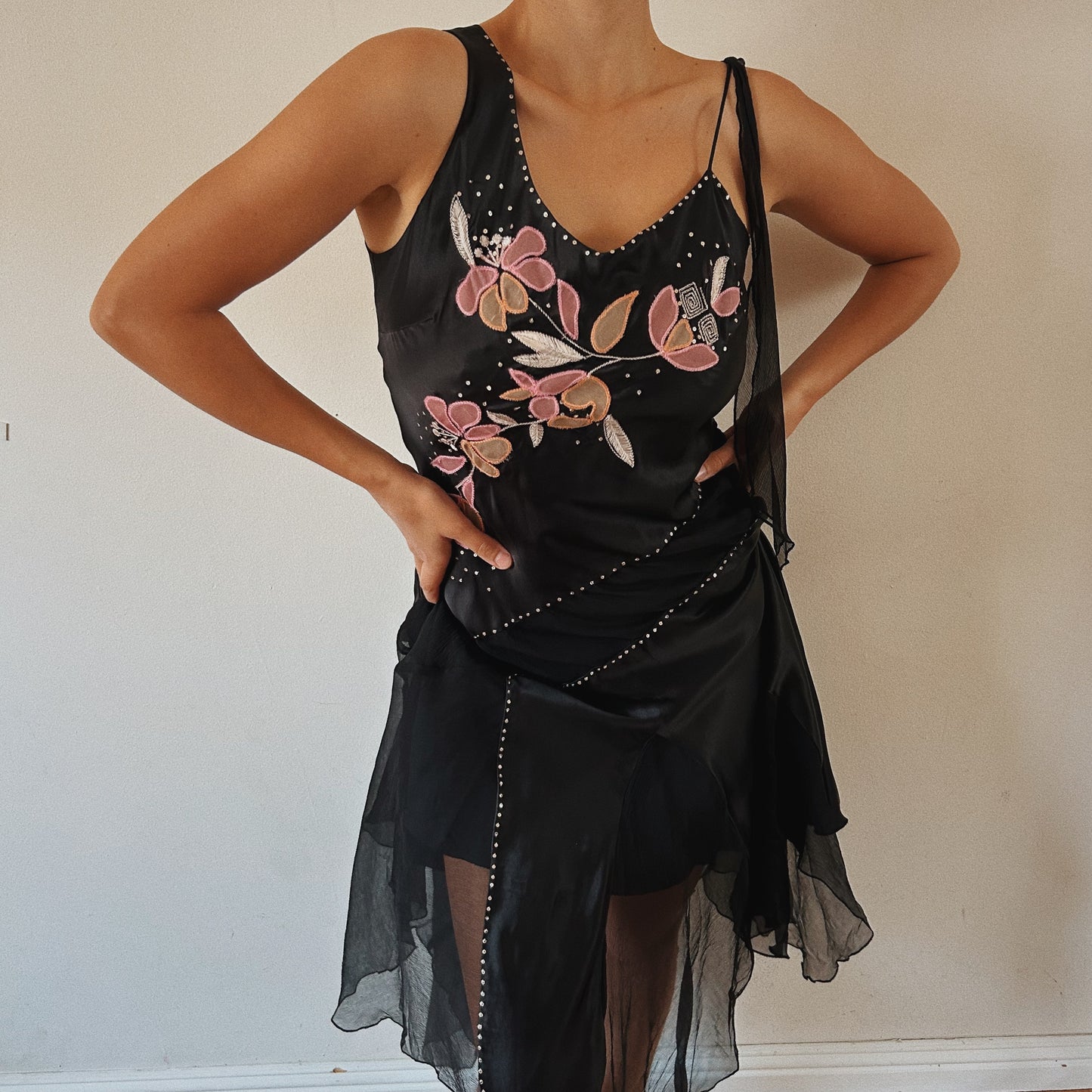 Fairy Floral Satin and Mesh Dress
