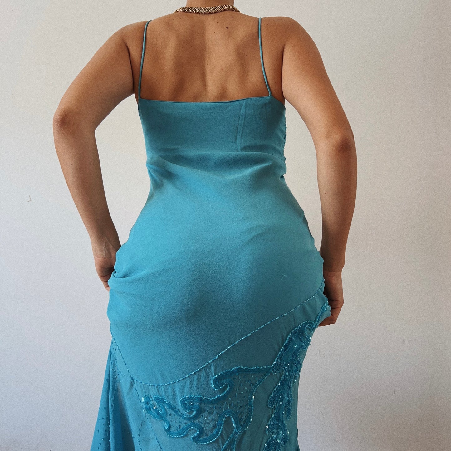 Mermaid Silk Beaded Maxi Dress