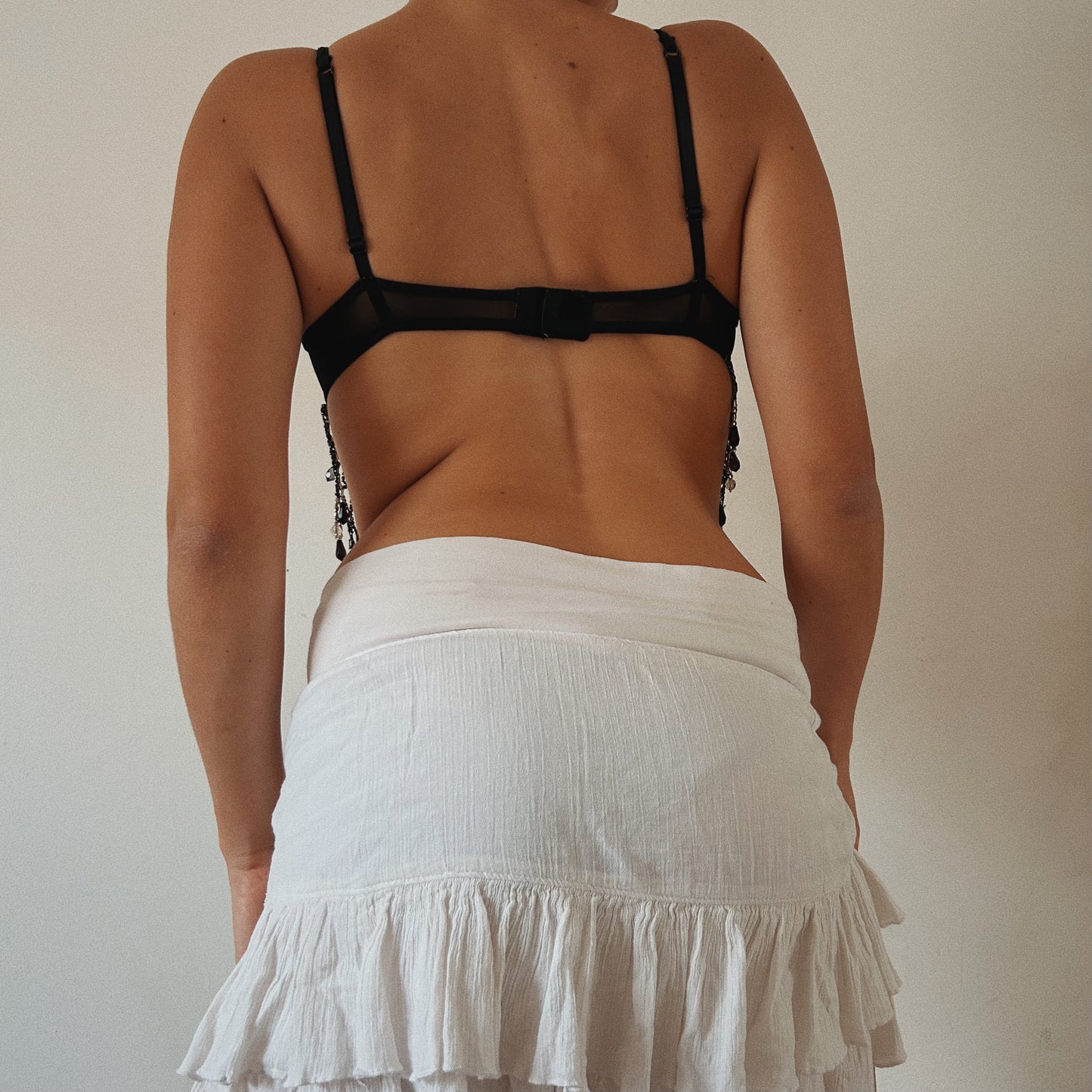 Gemstones and Crochet Embellished Bra