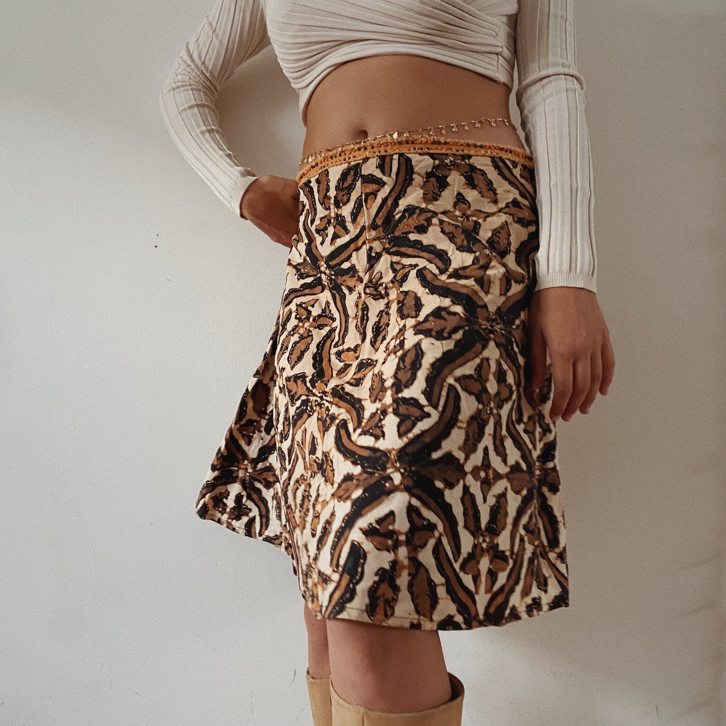 Animal Print Midi Skirt