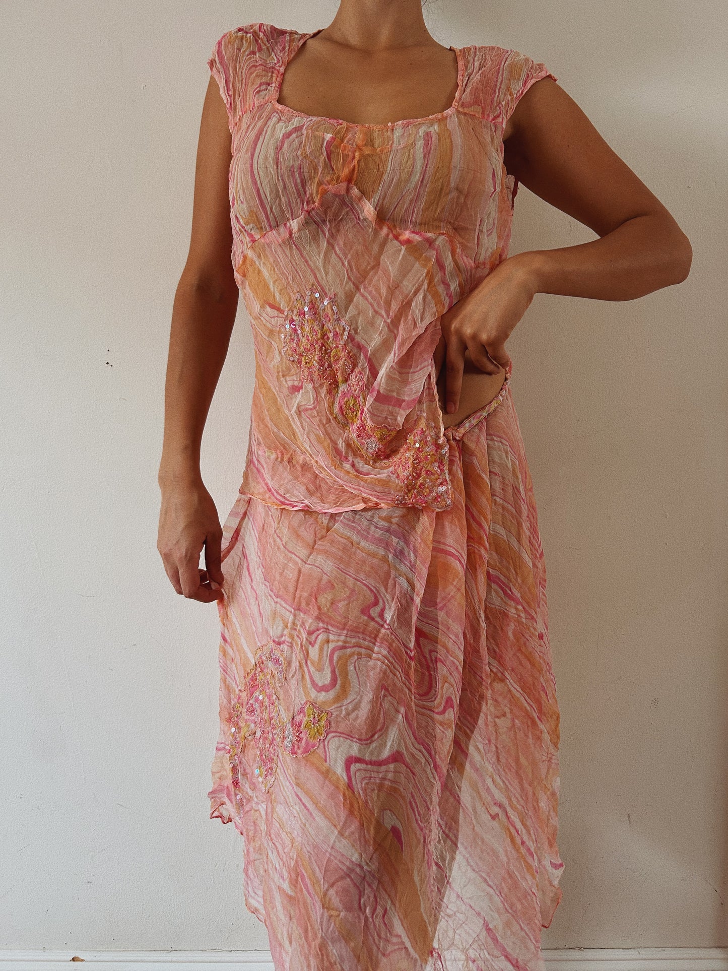 Mesh Embellished Asymmetrical Fairy Set