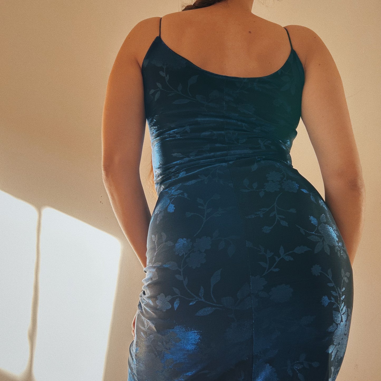 90s layered navy gown