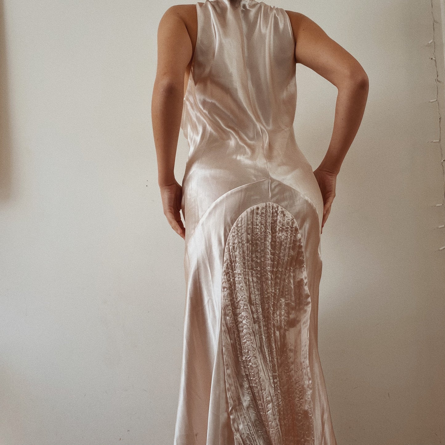 Vintage Pink Satin Night Gown