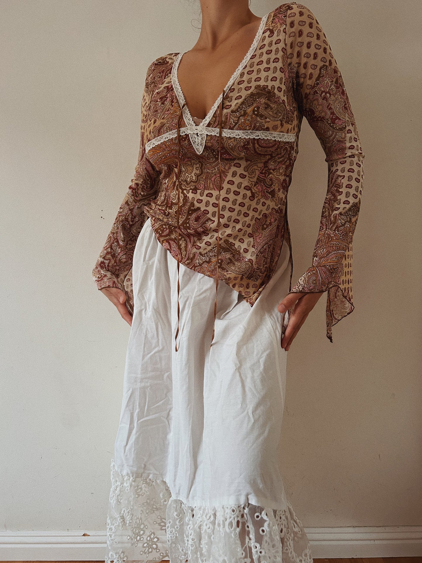 Bohemian Paisley Bell Sleeves Top