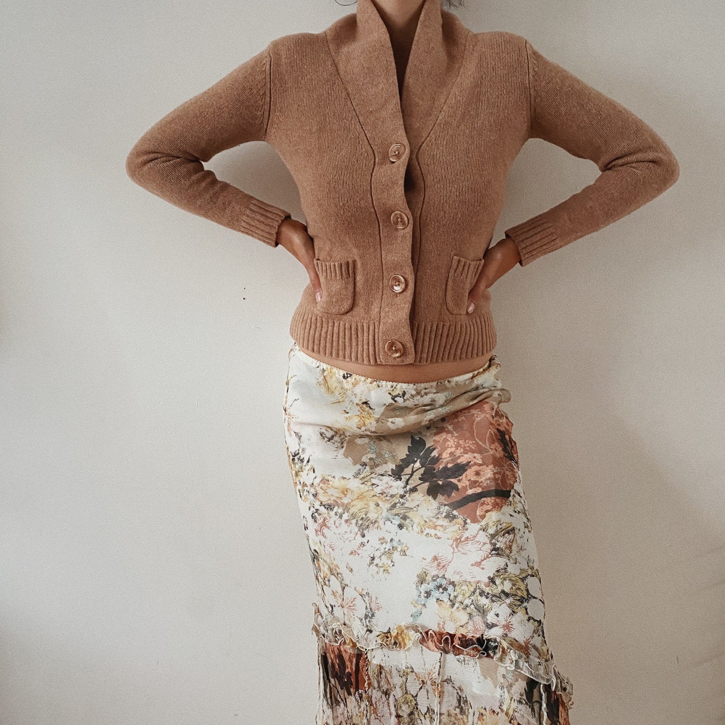 Wool Vintage Brown Button Up