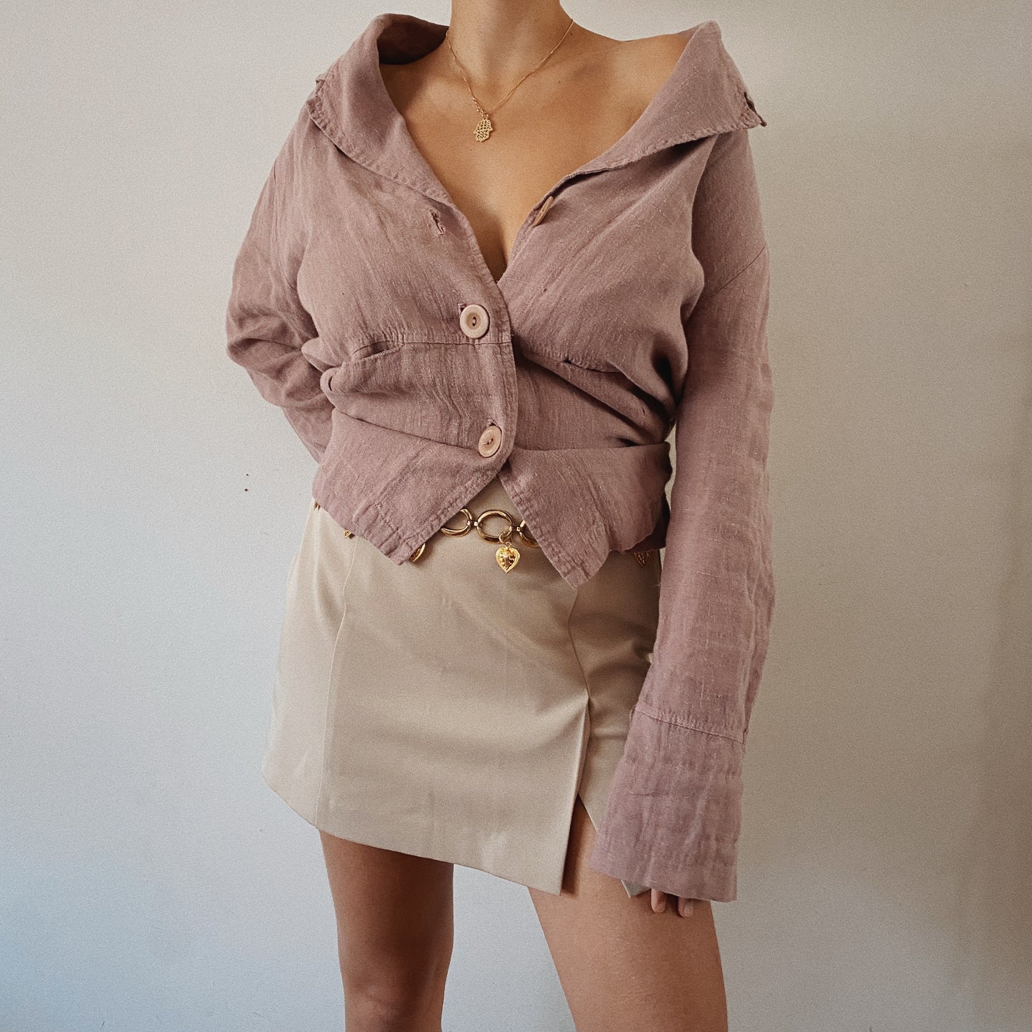 Dusty Rose Linen Vest