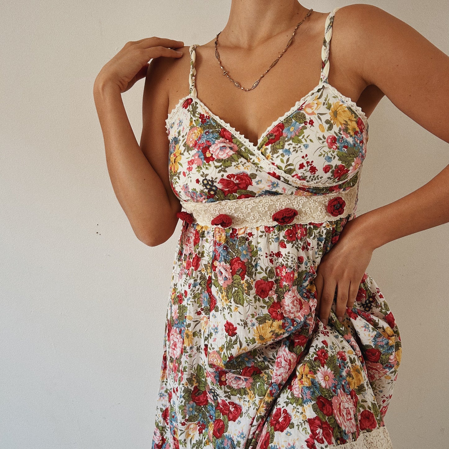 Vintage Floral Summer Mini Dress