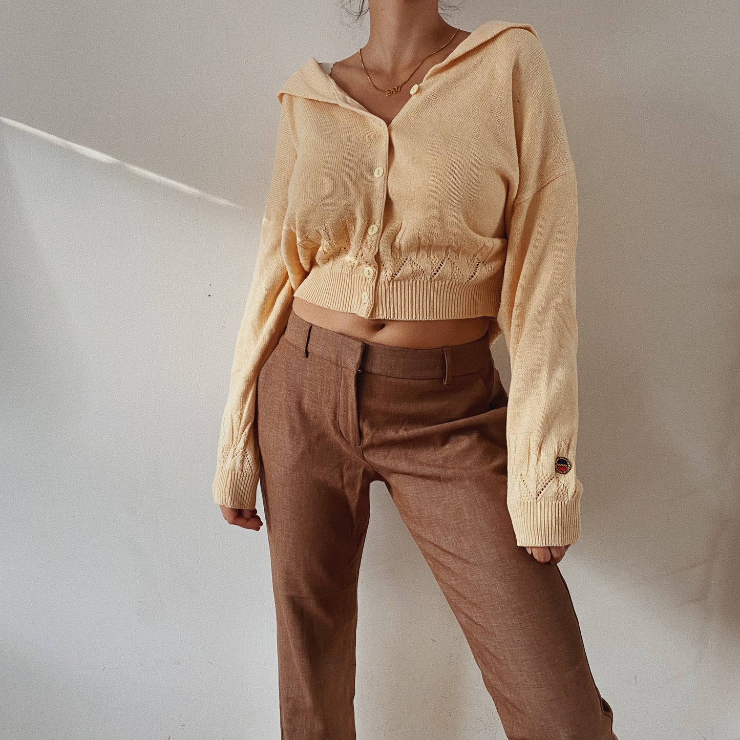 Yellow Knitted Cardigan Made In France