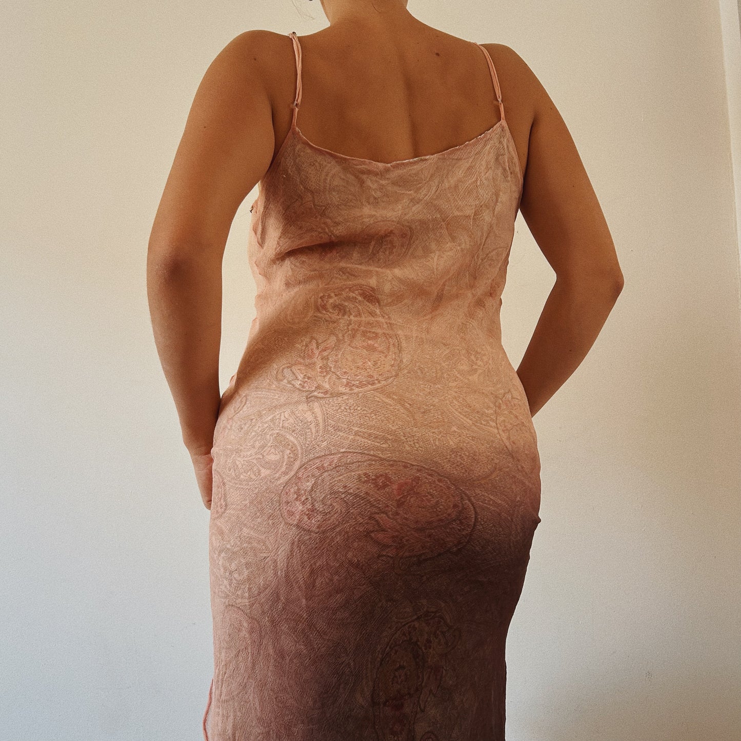 Paisley Ombre Beaded Bustier Asymmetrical Dress