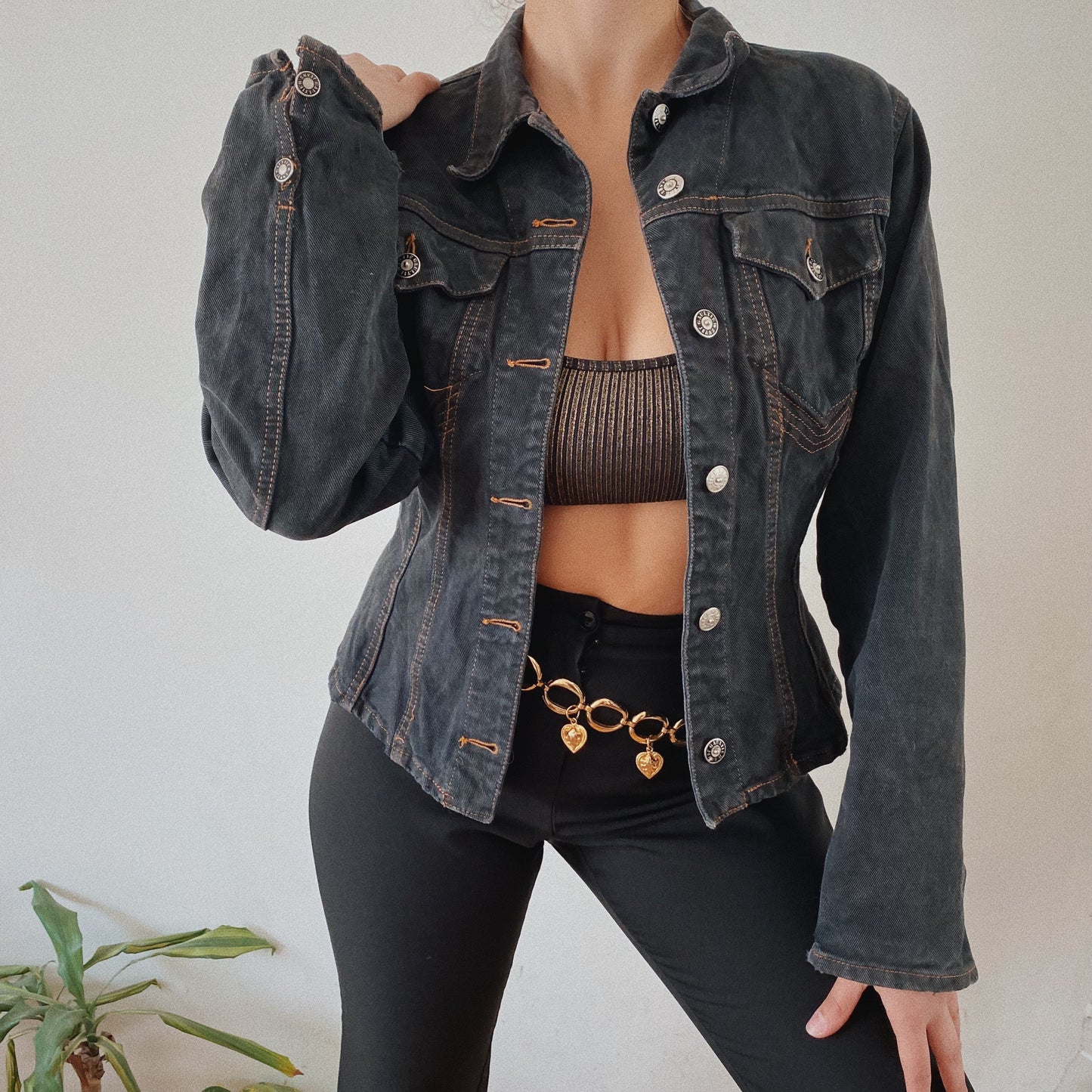 Jean Paul Gauthier Denim Fitted Vintage Jacket