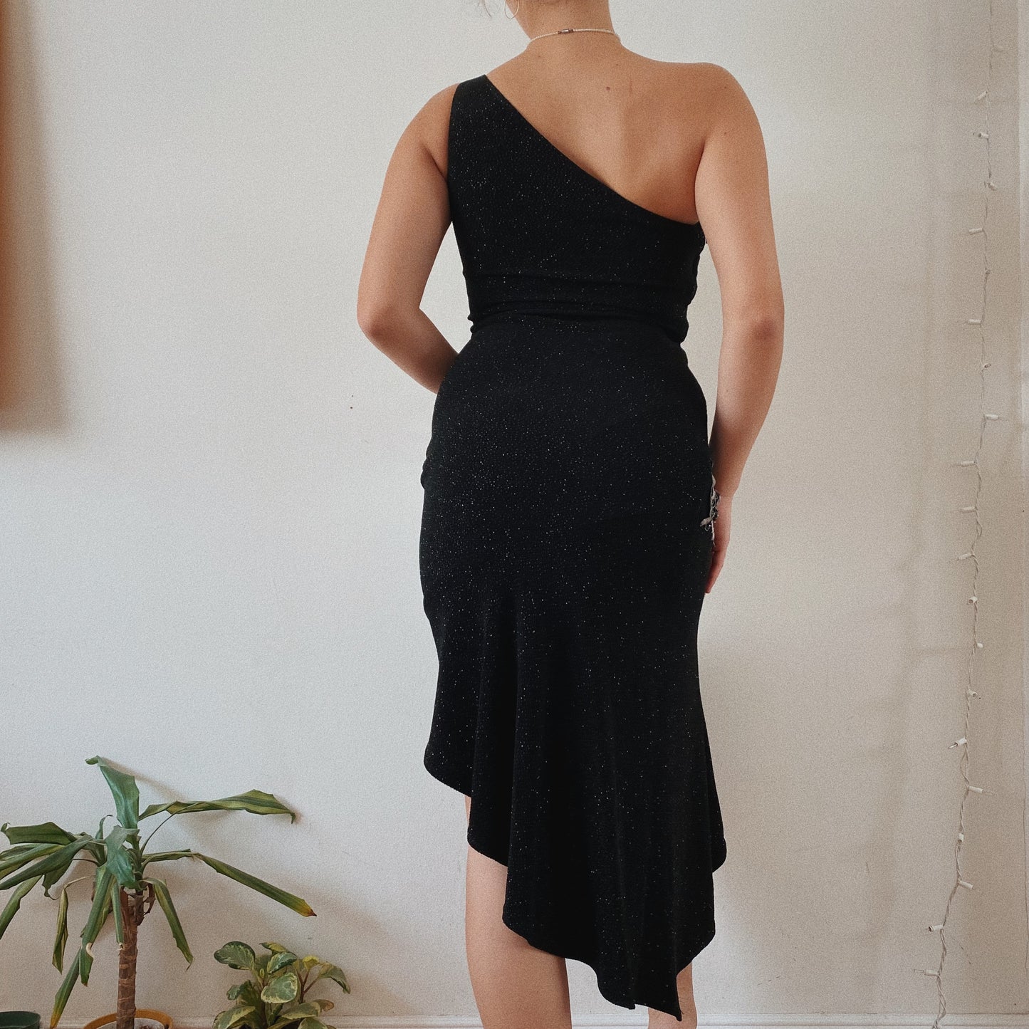 Sparkling Evening One Shoulder Asymetrical Dress