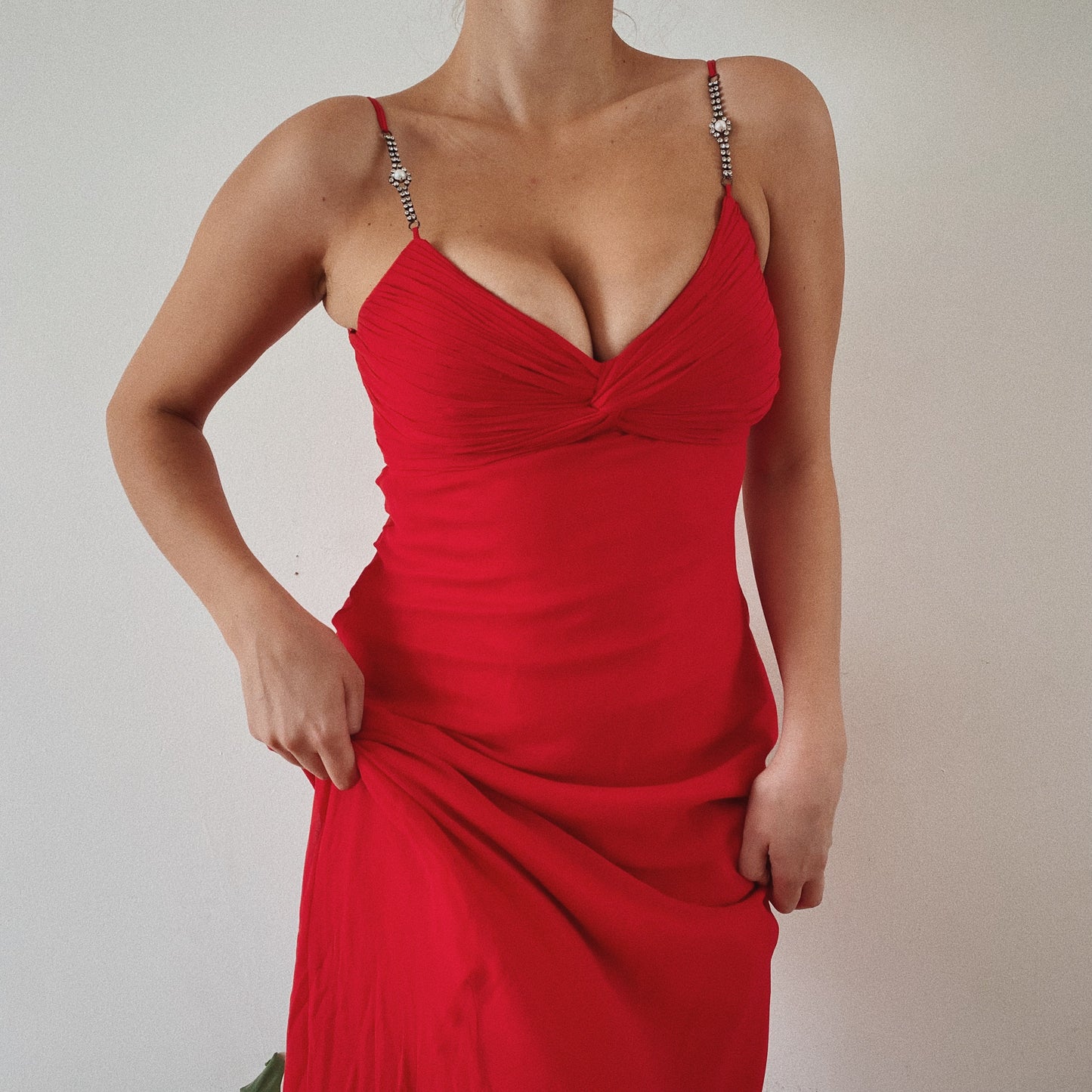 Silk Mermaid Red Formal Dress