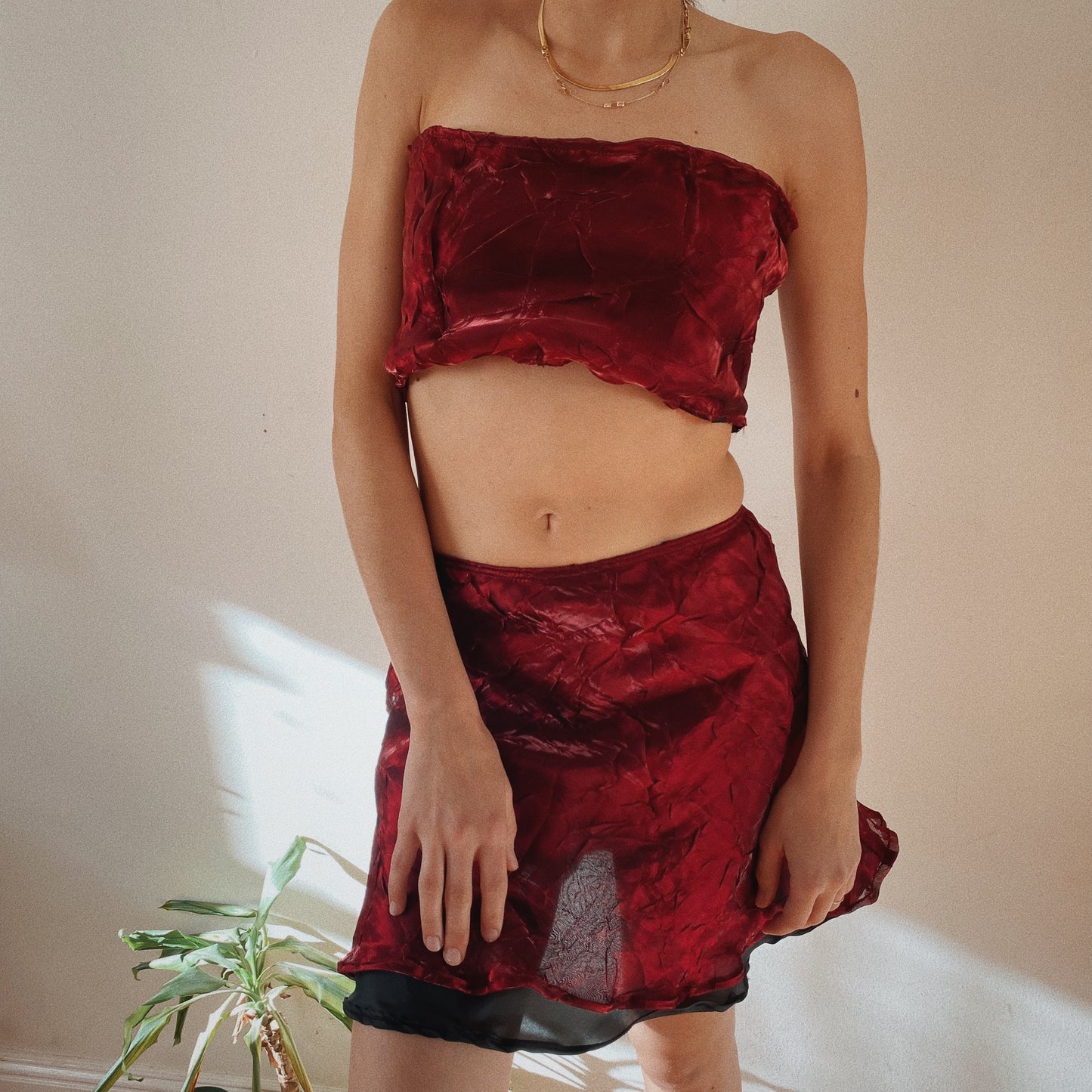 Reworked Mesh Burgundy Set