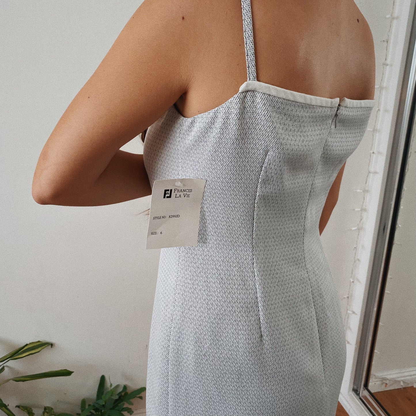 Silver Fitted Elegant Dress