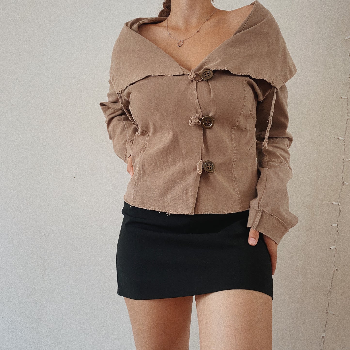 Perfect Spring Cotton Beige Blouse Jacket
