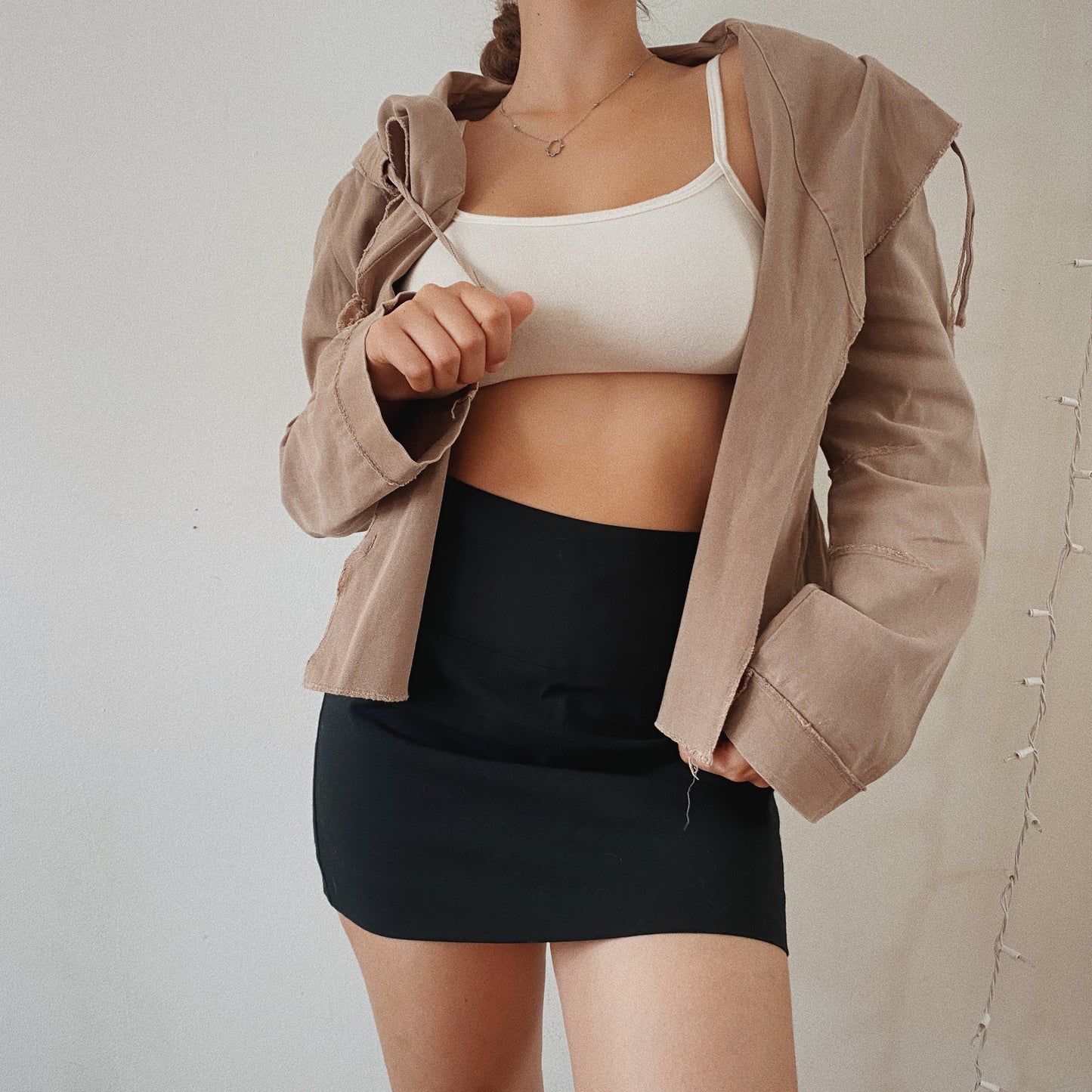 Perfect Spring Cotton Beige Blouse Jacket