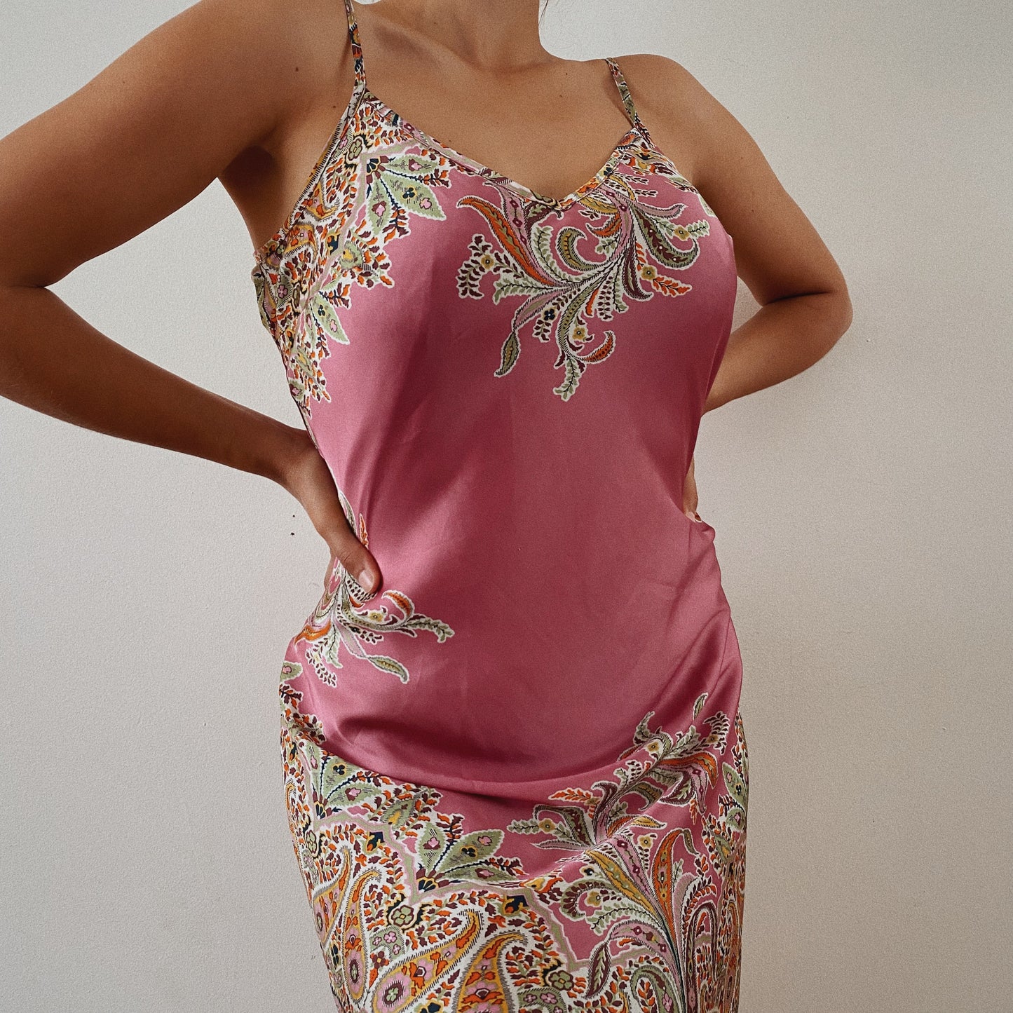 90s Floral Pink Summer Dress