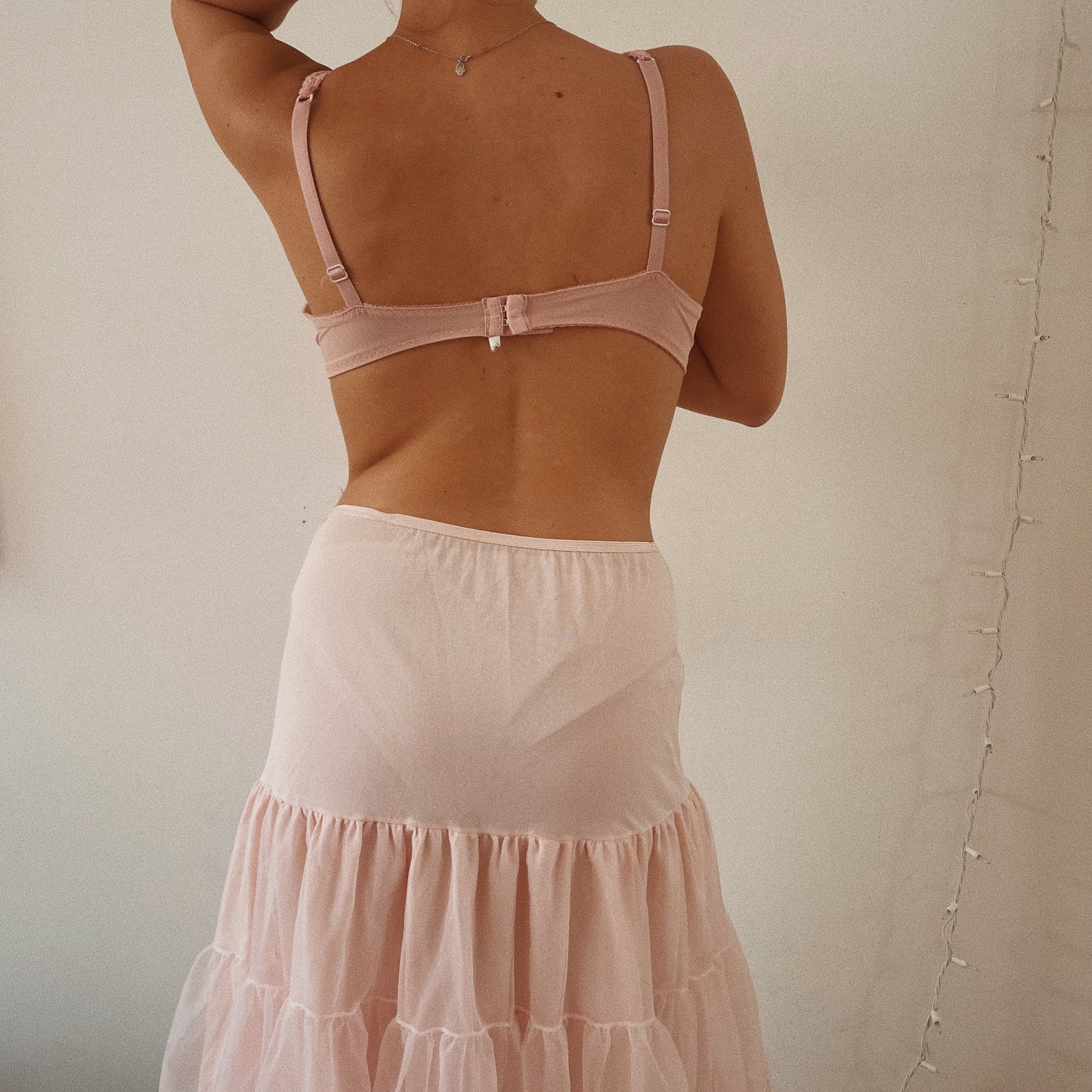 Pink Lace Vintage French Lingerie Bra