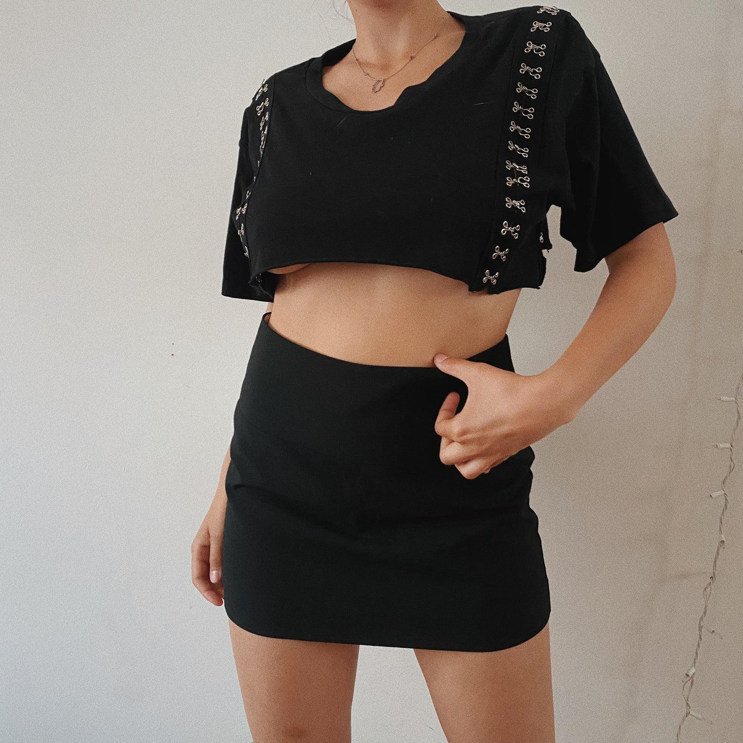 Upcycled Black Crop Top