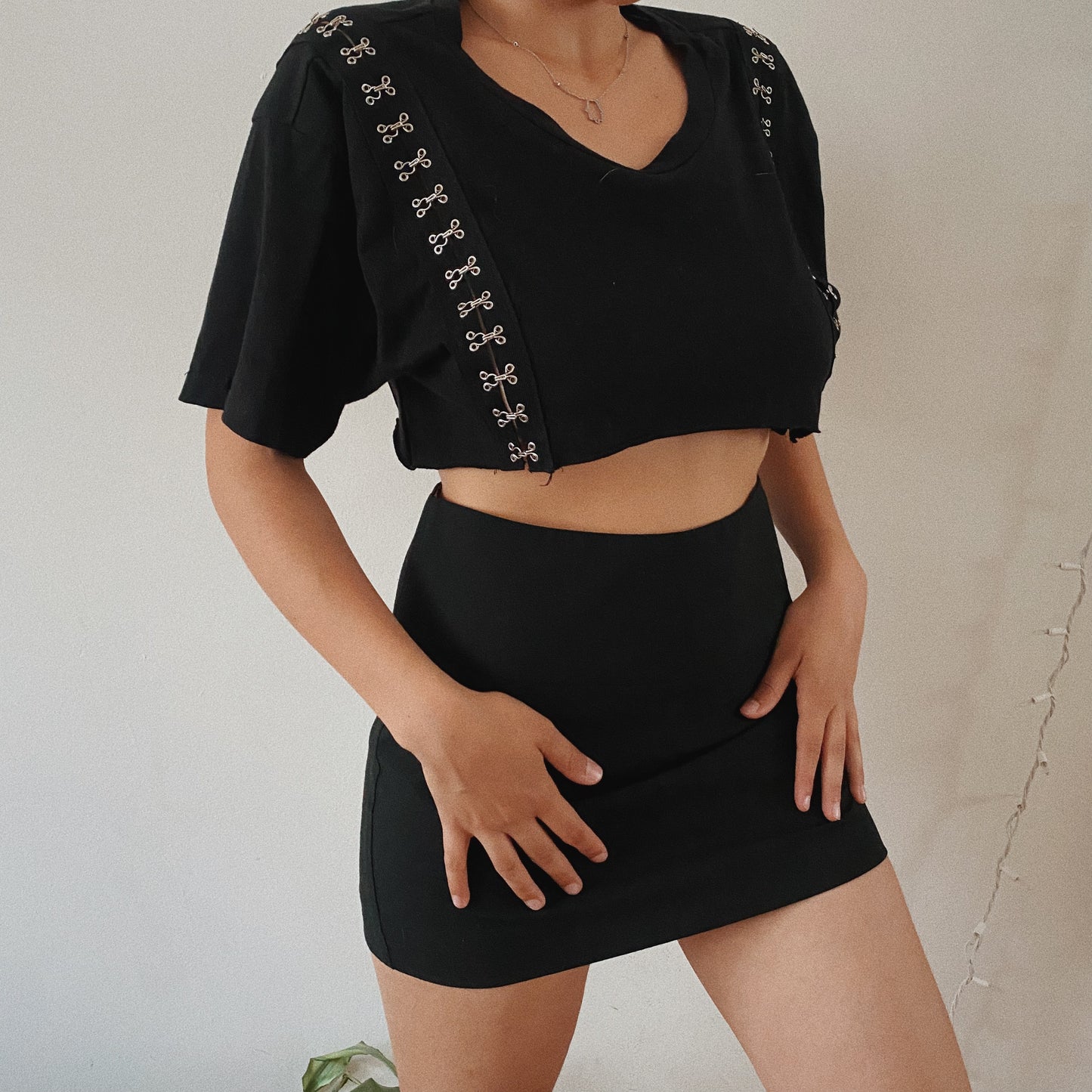 Upcycled Black Crop Top
