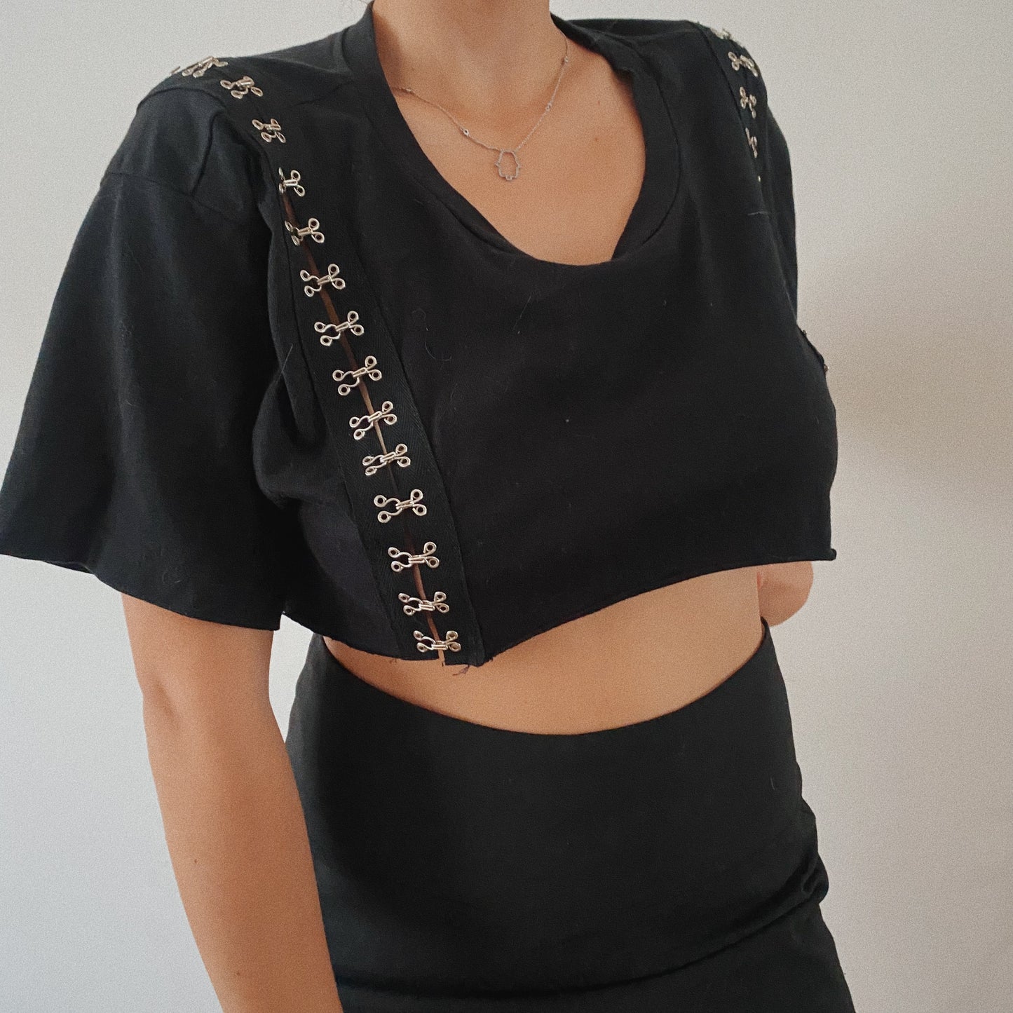 Upcycled Black Crop Top