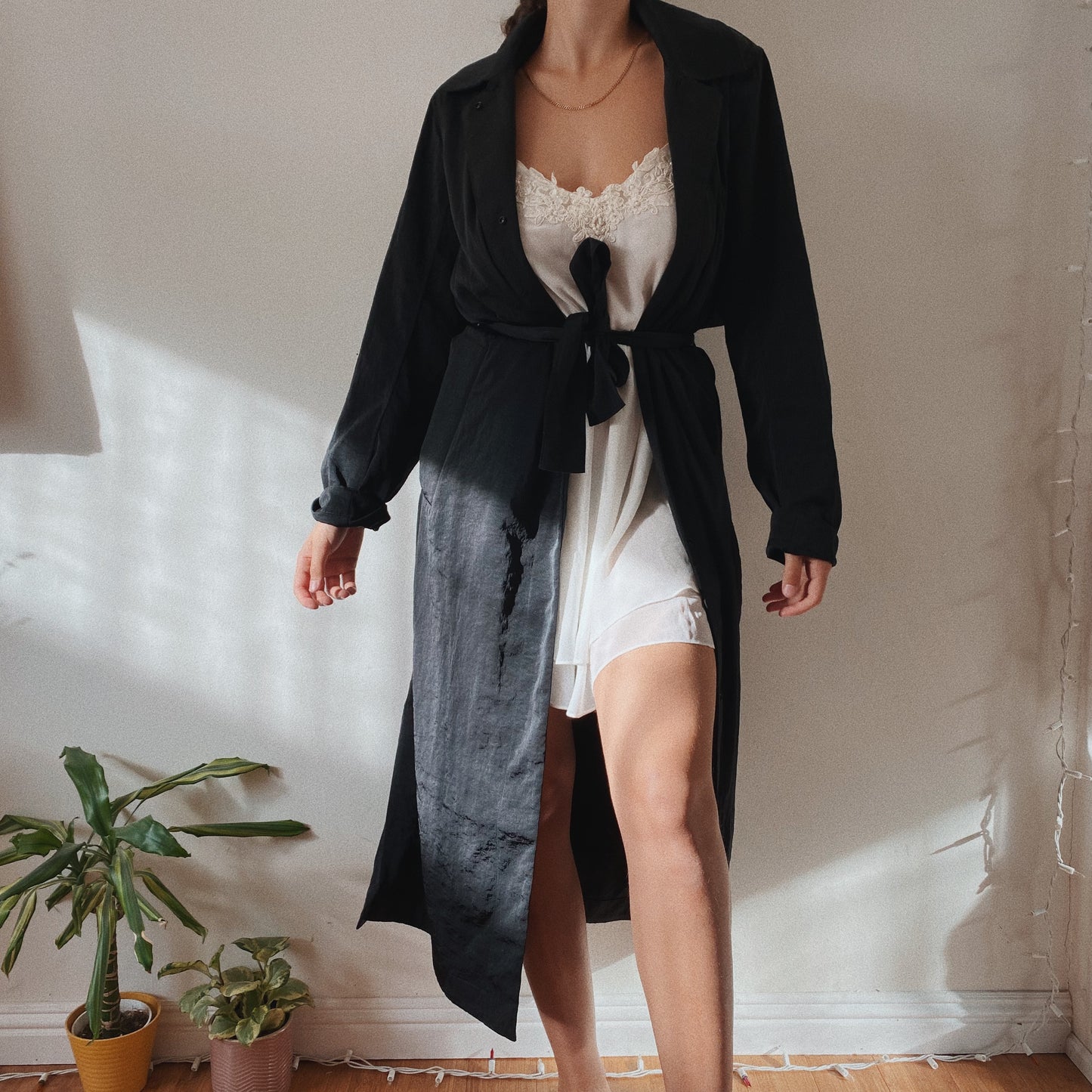 Lululemon Black Belted Trench Coat