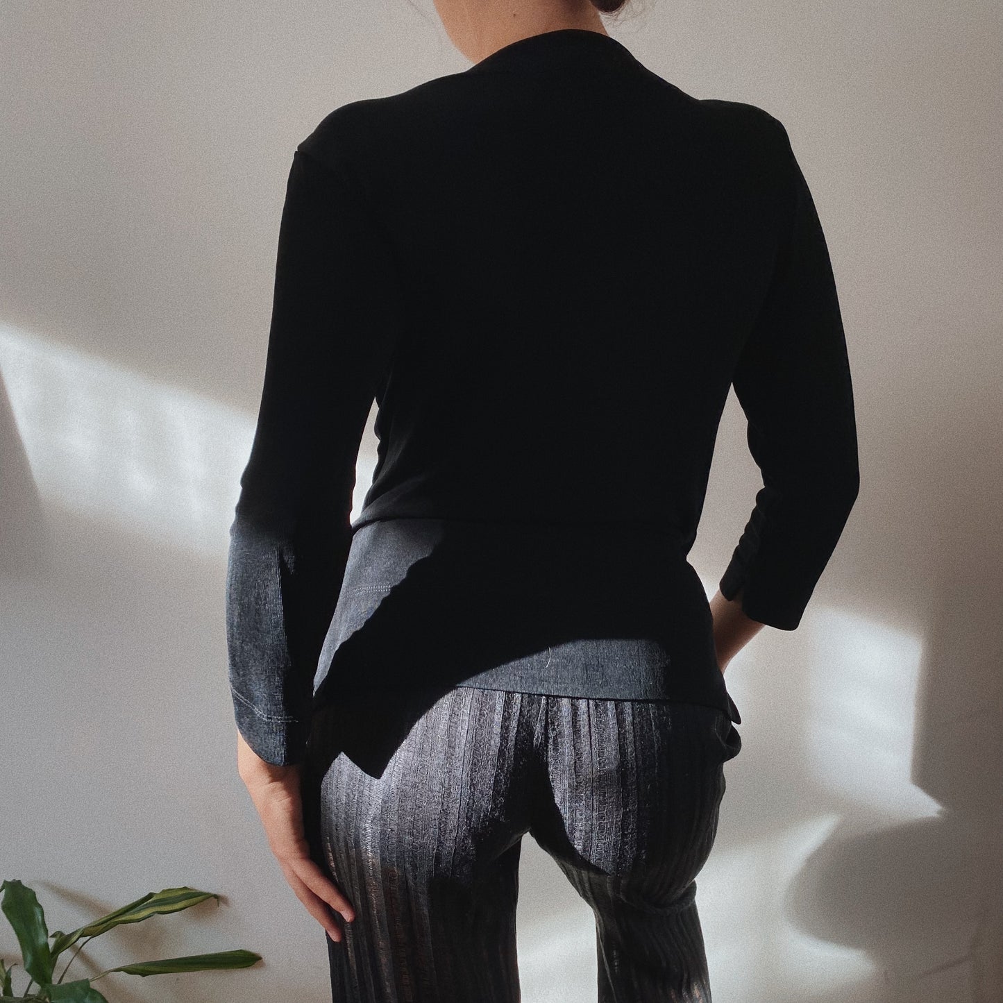 Vintage Black Button Up Blouse