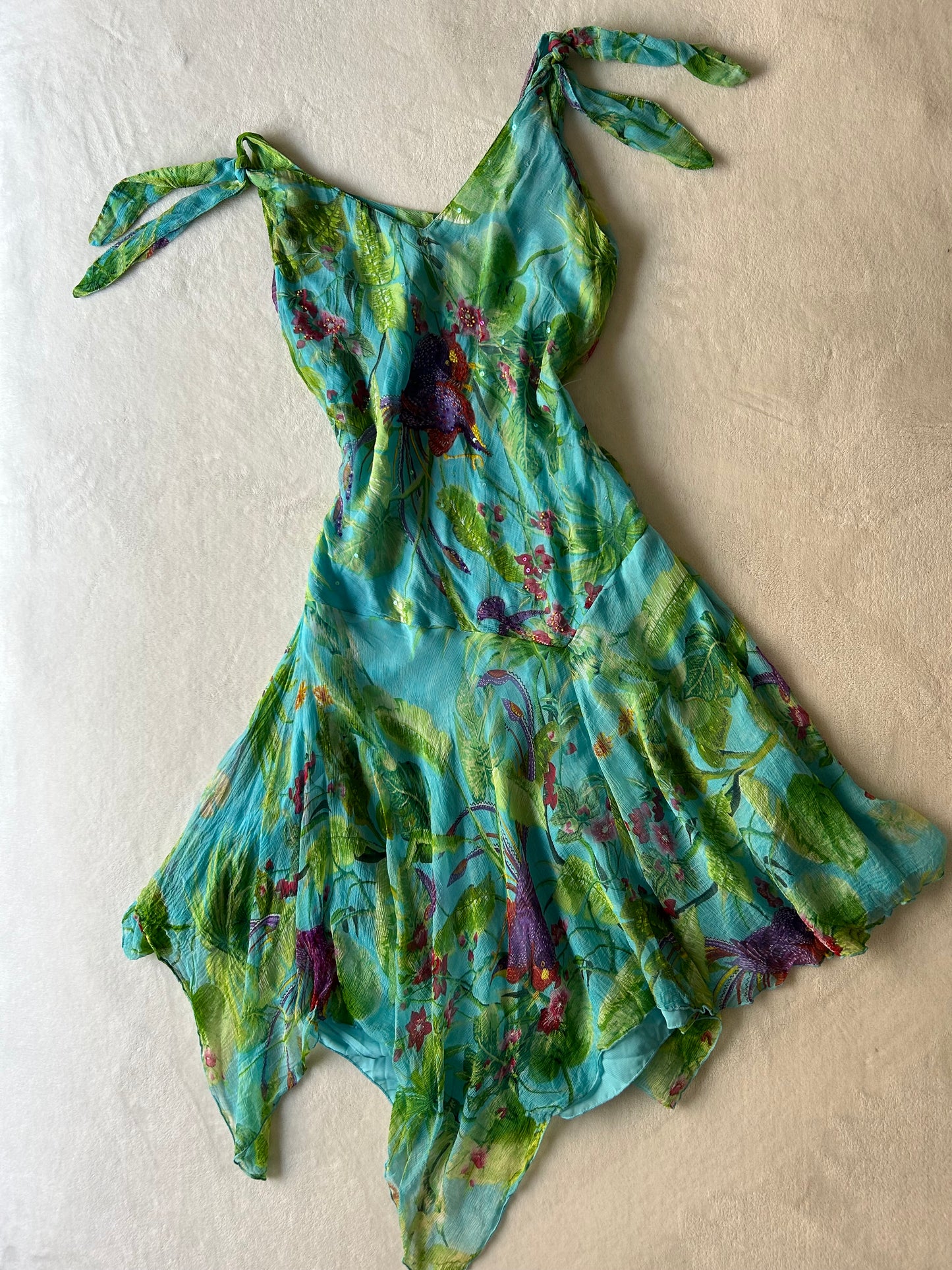 Stunning Jungle Inspired Sequins Embellished Dress