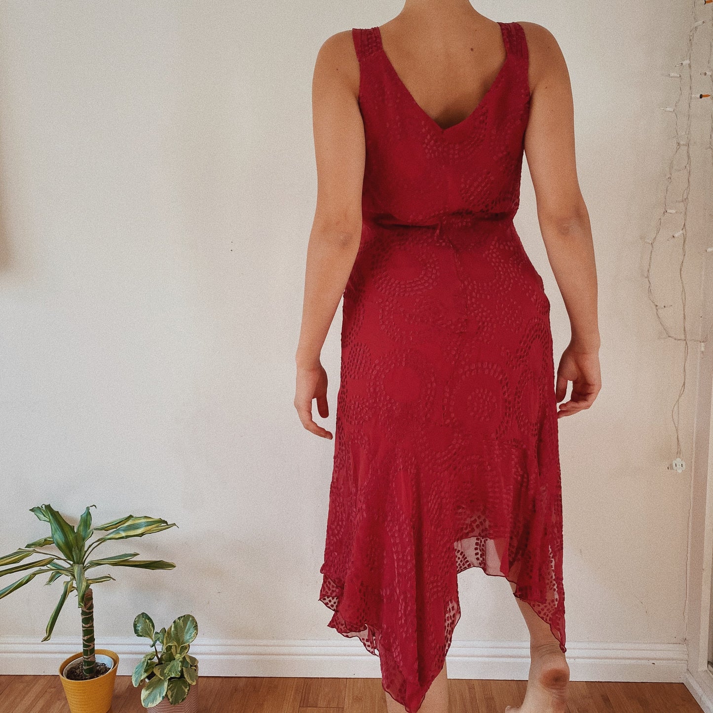 Red Fairy Silk 90s Dress