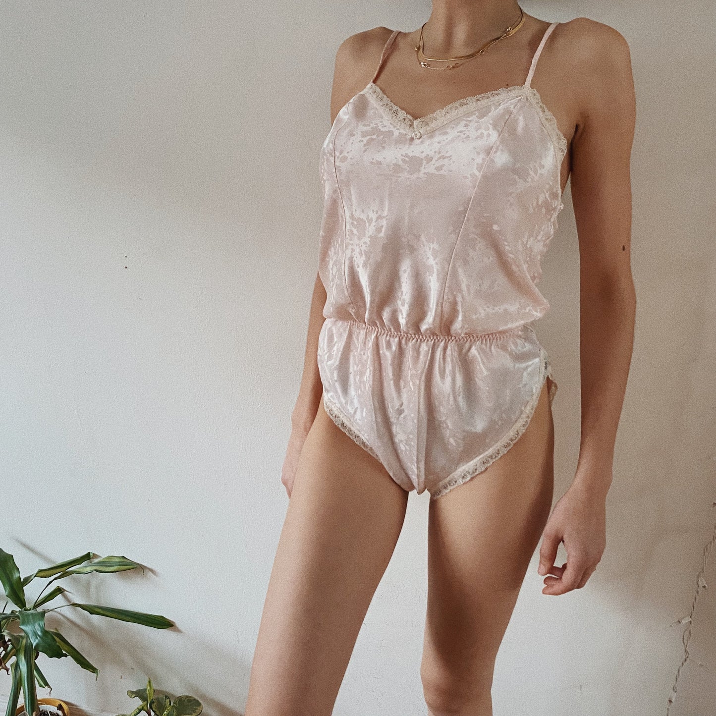 Vintage Soft Pink Night Romper