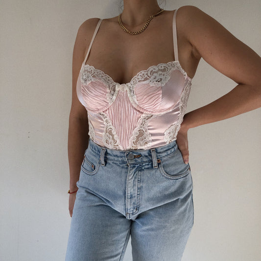 Vintage Lace Pink Bodysuit