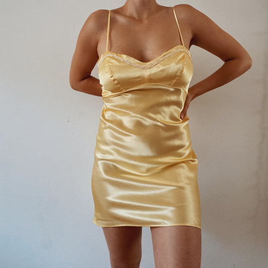 Yellow Y2K Cute Slip Dress