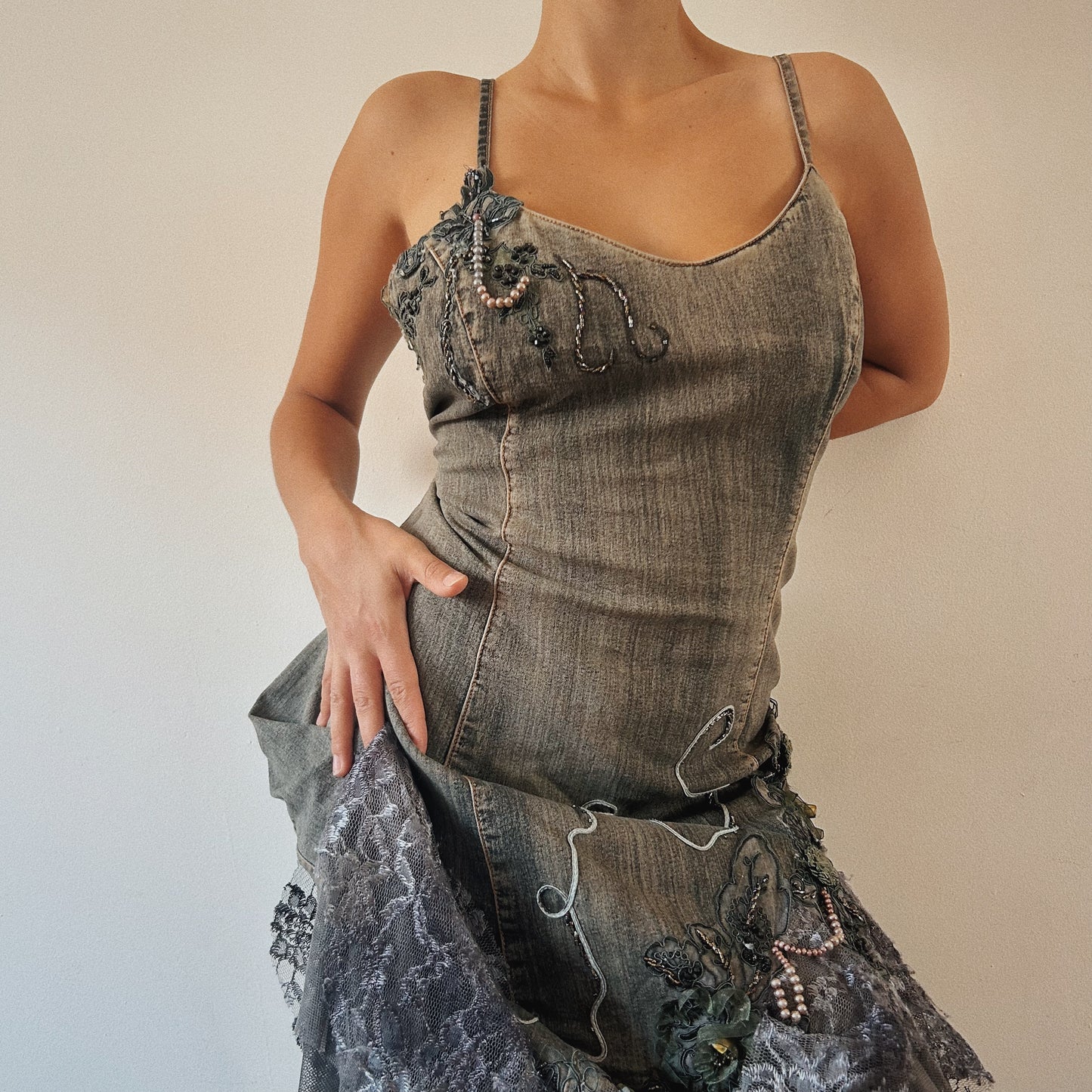 Fairy Denim Embellished Dress