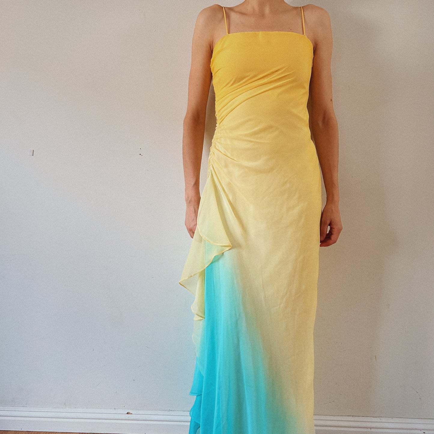 Ombre Ruffled Maxi Dress