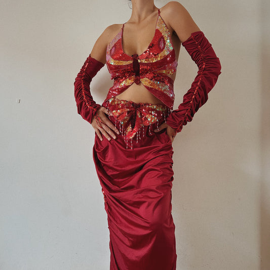 Rare Red Butterfly Sequins Set