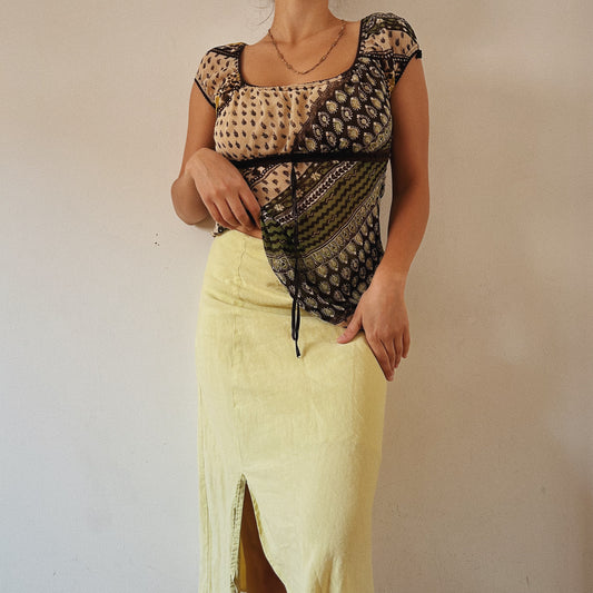 Bohemian Paisley Mesh Top
