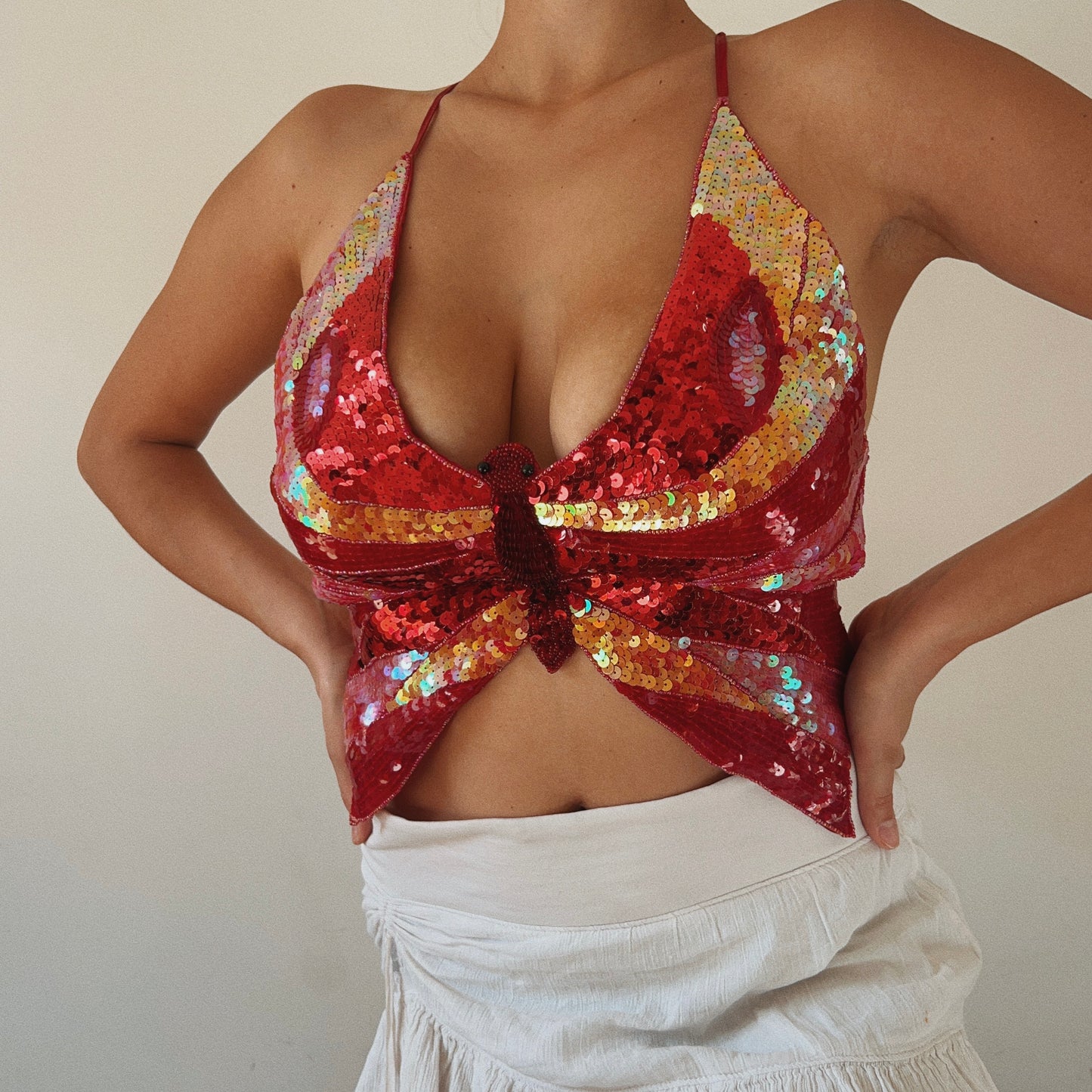 Rare Red Butterfly Sequins Set