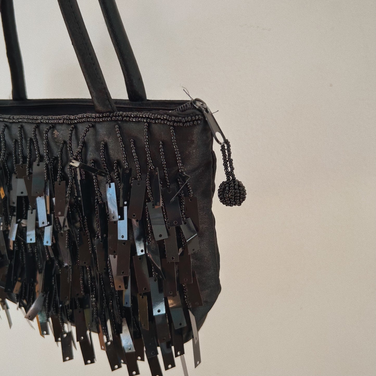 Mini beaded fringe purse