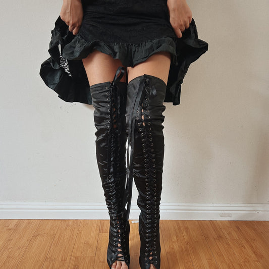 Thigh High lace up boots