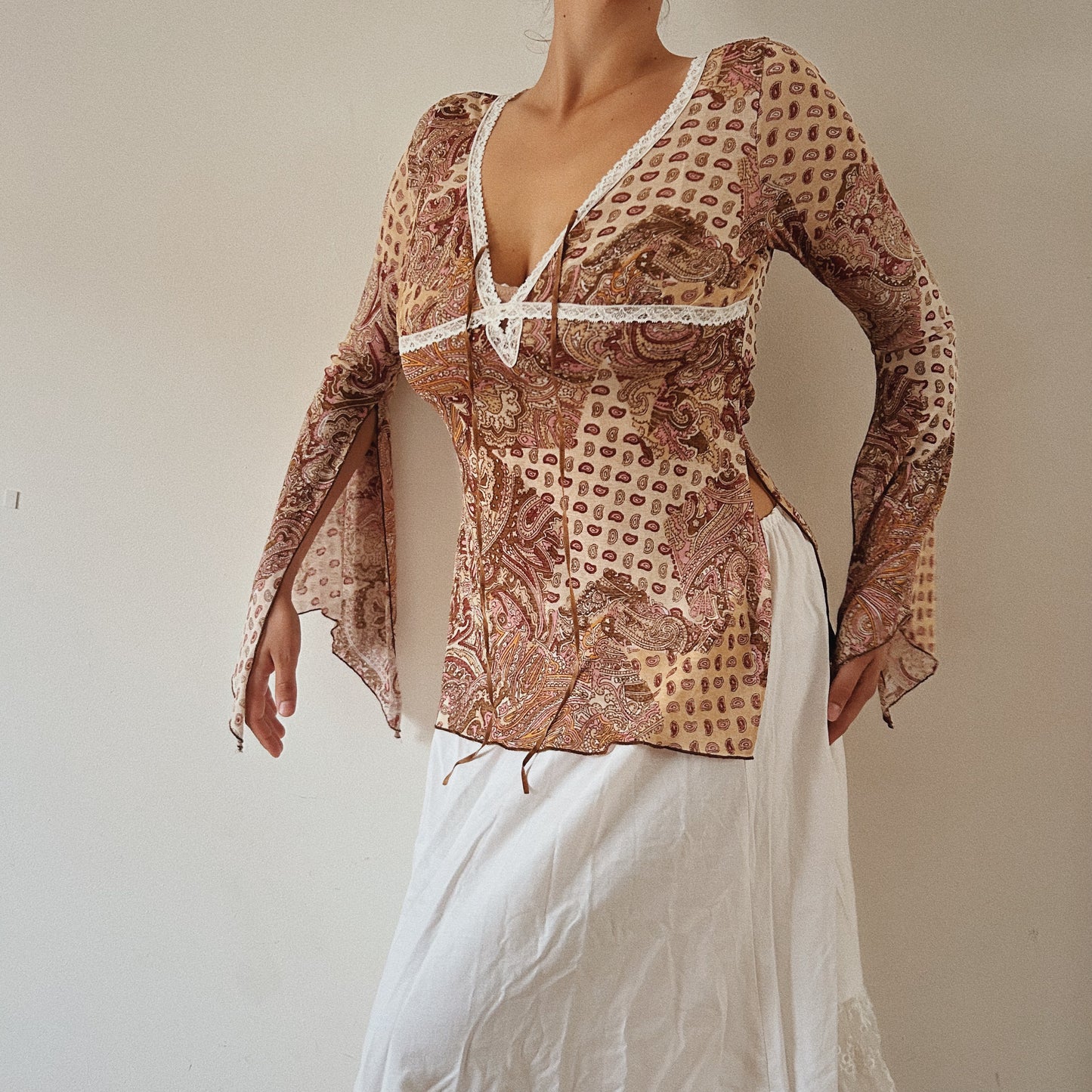 Bohemian Paisley Bell Sleeves Top