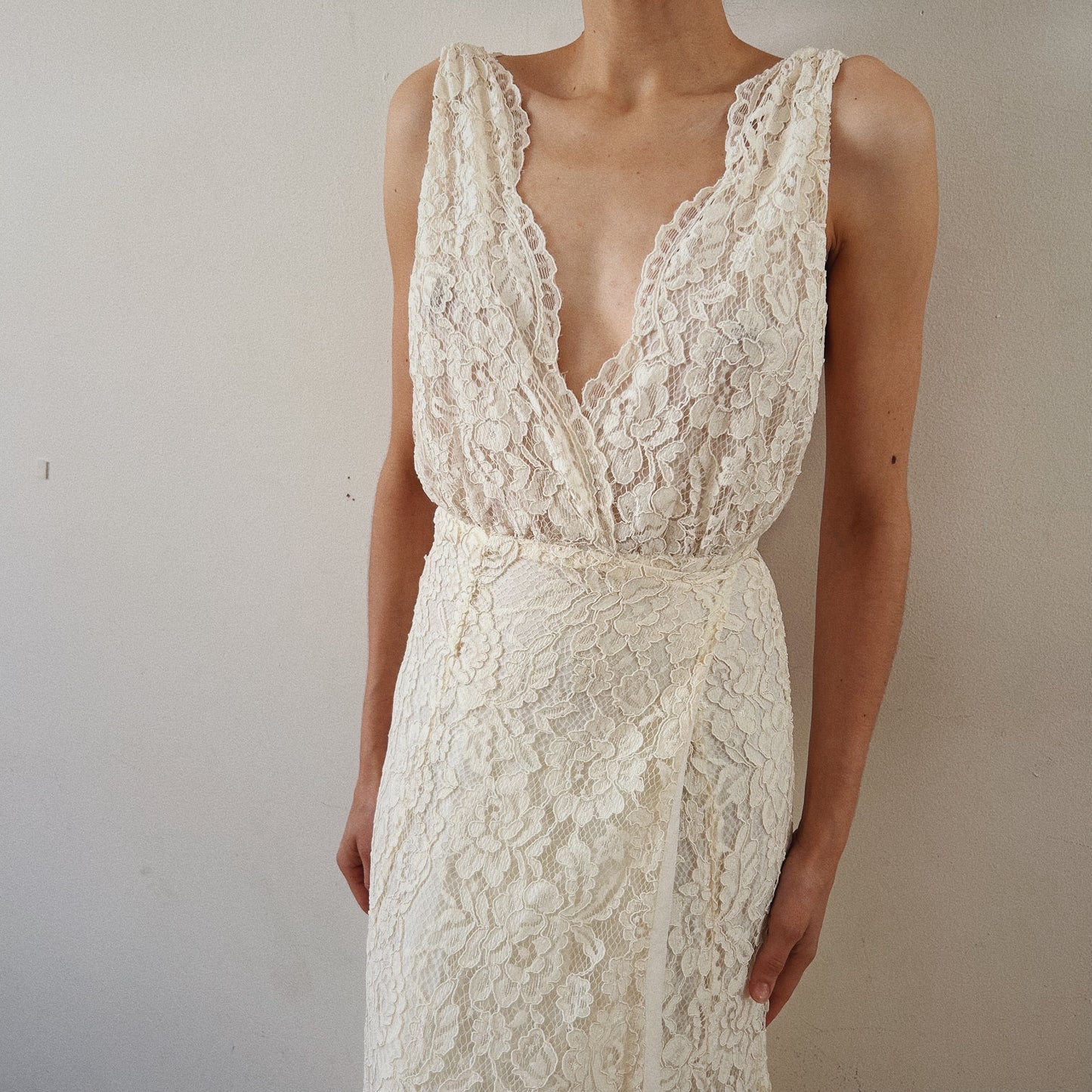 Lace Bohemian Wrap Bridal Dress