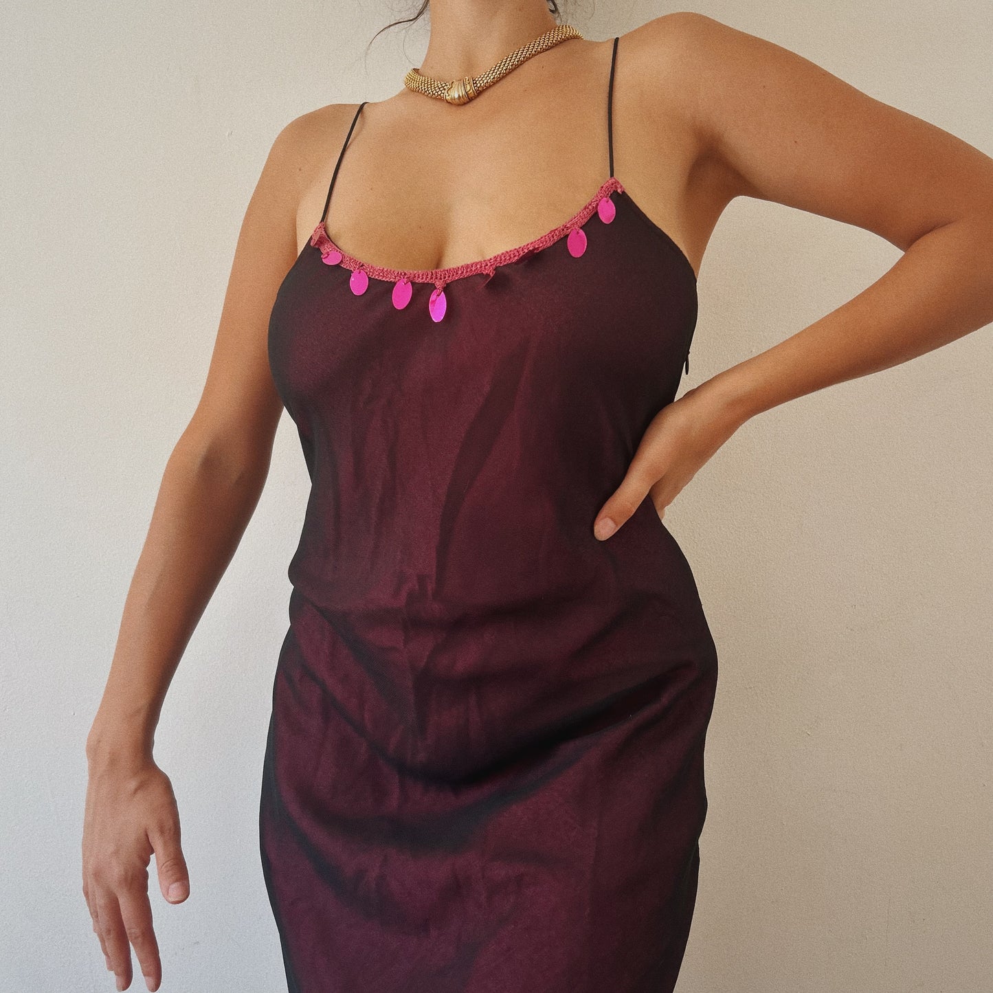 Mesh Pink Sequins Dress