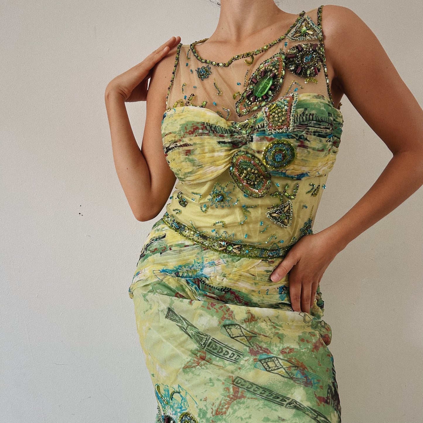 Incredible Beaded Green Gown