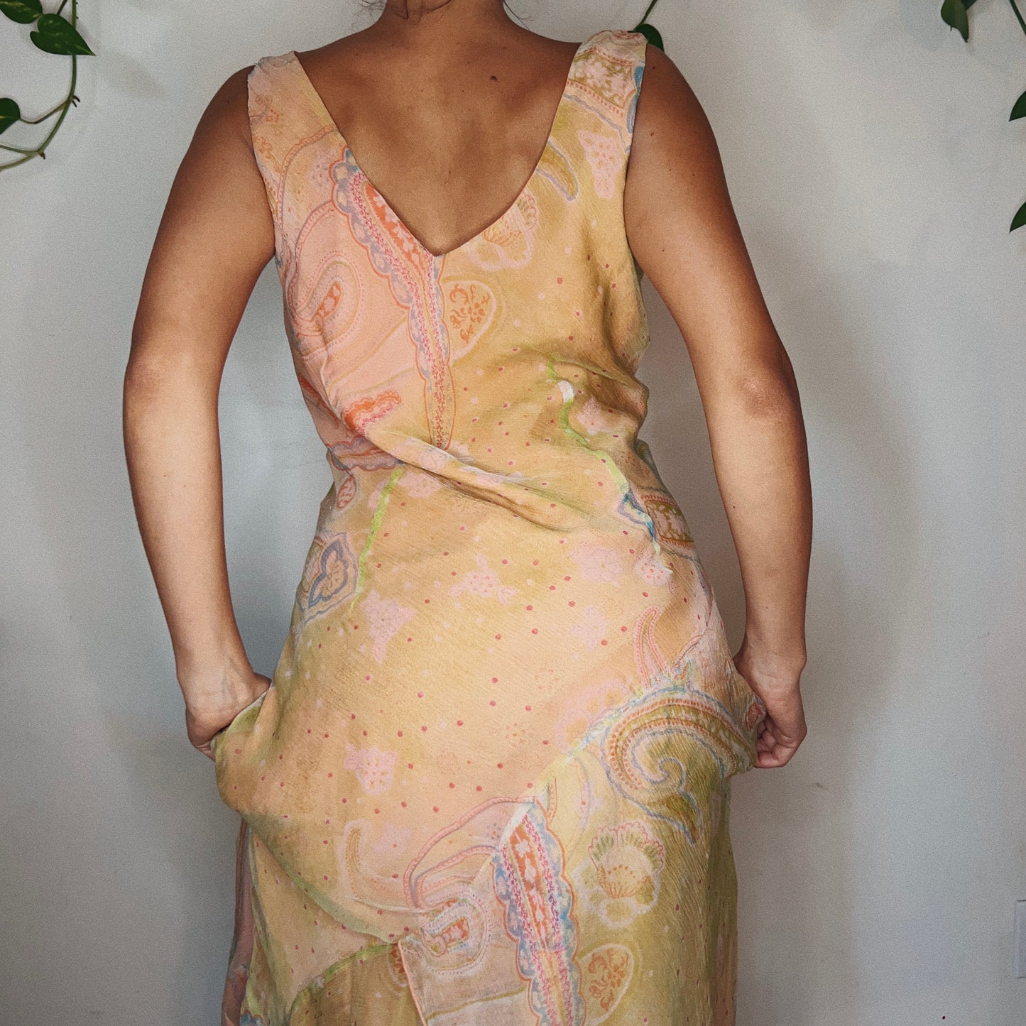 Tropical Asymmetrical Paisley Beaded Dress
