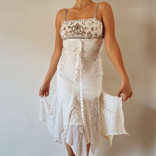 Fairy Beaded Midi Pleated Dress