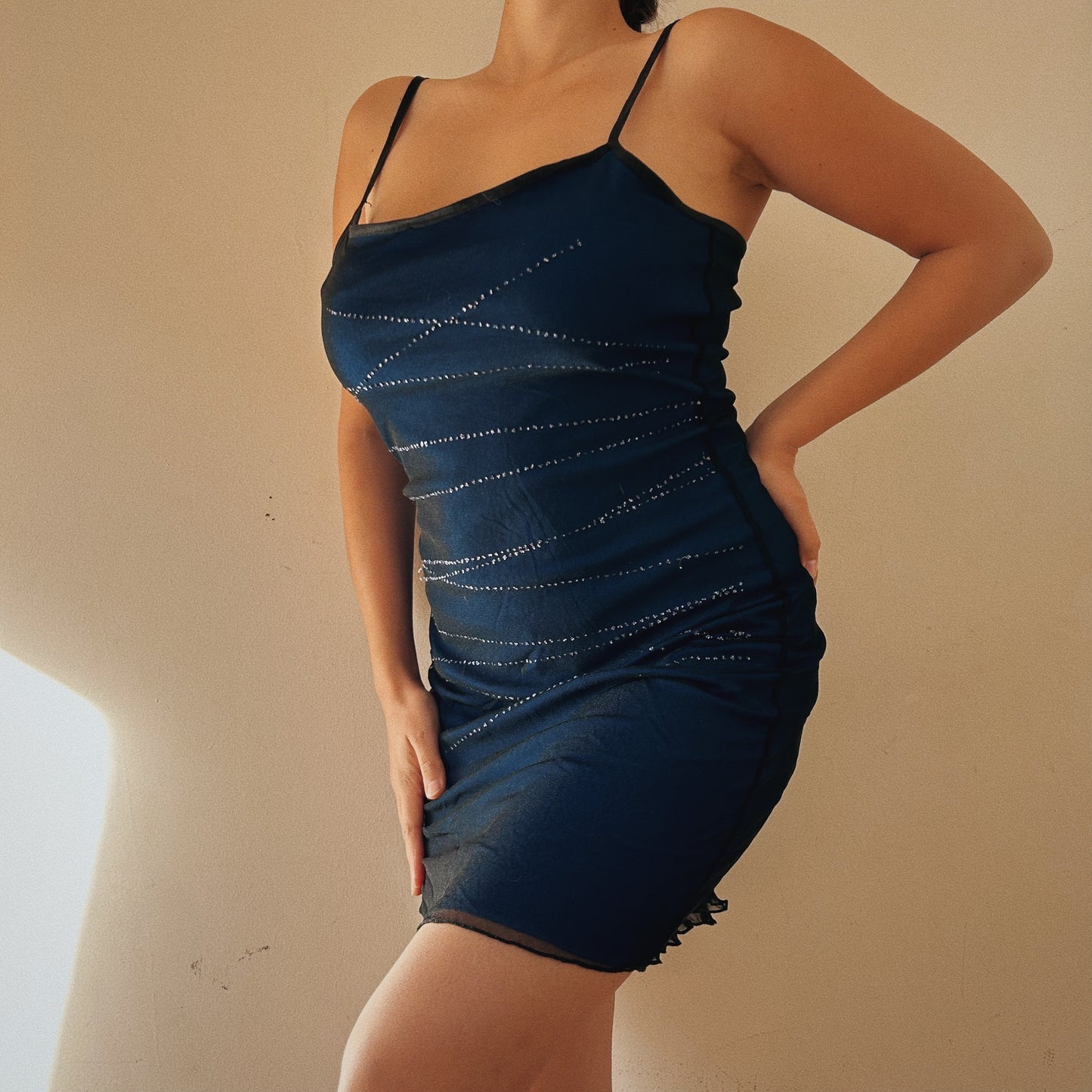 Mesh shimmery 90s party dress