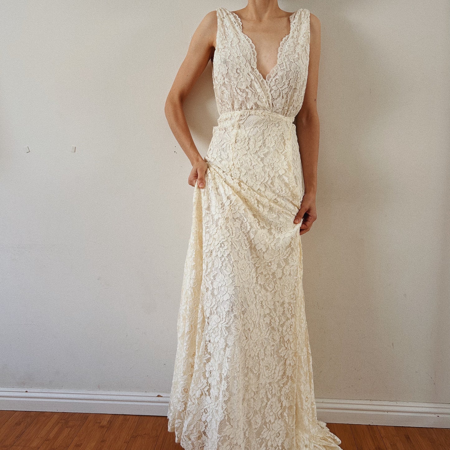 Lace Bohemian Wrap Bridal Dress
