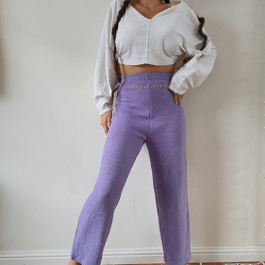 Vintage Terrycloth Purple High Waisted Pants