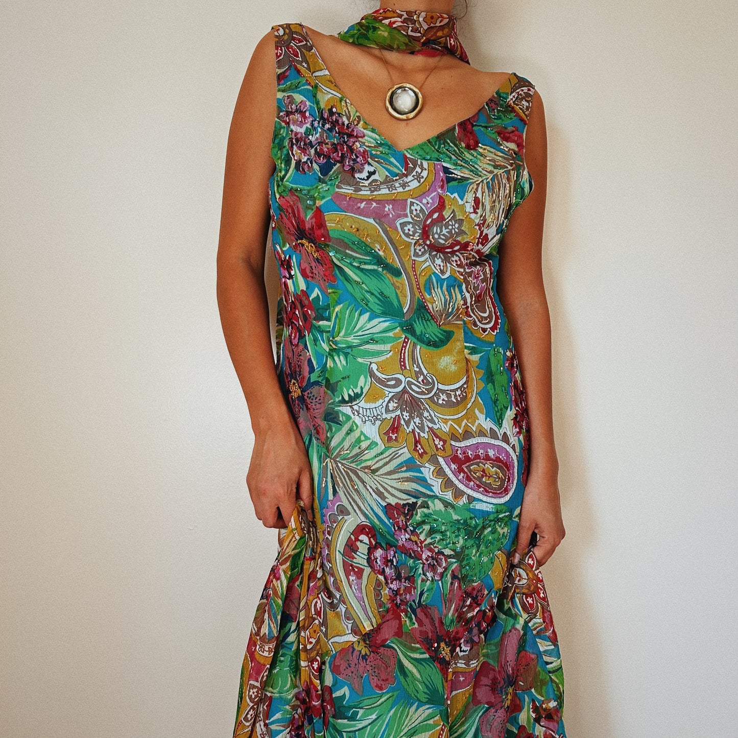Tropical Fairy Dress with Scarf