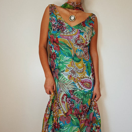 Tropical Fairy Dress with Scarf